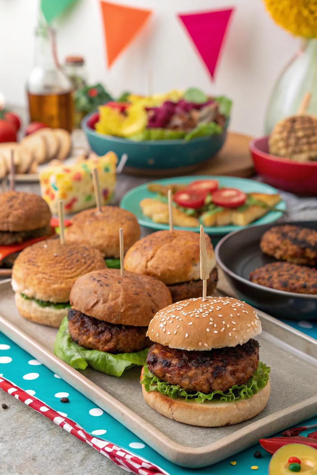 Distinct patty options catering to every guest’s preference.