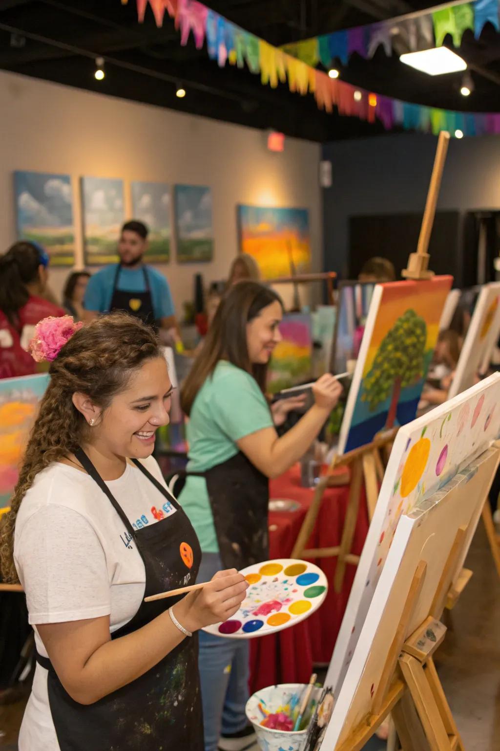 Celebrate creativity with an artistic paint party.