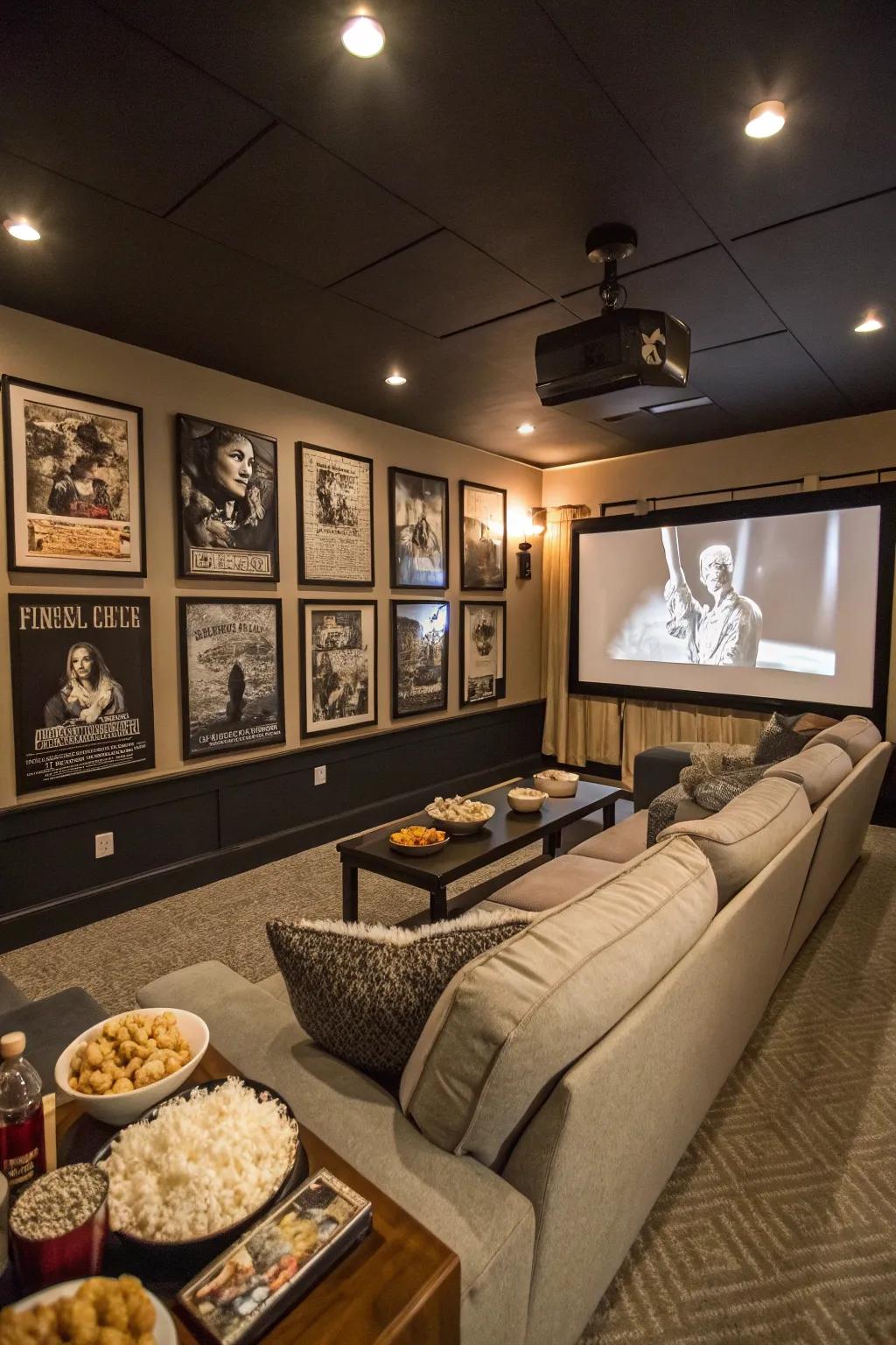 Enjoy a traditional film evening with companions in a themed environment.