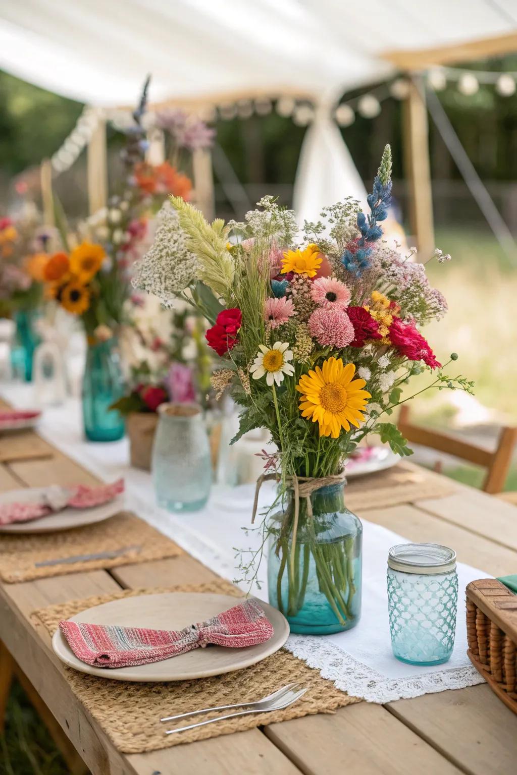 Meadow flower bundles bring nature's beauty to the table.