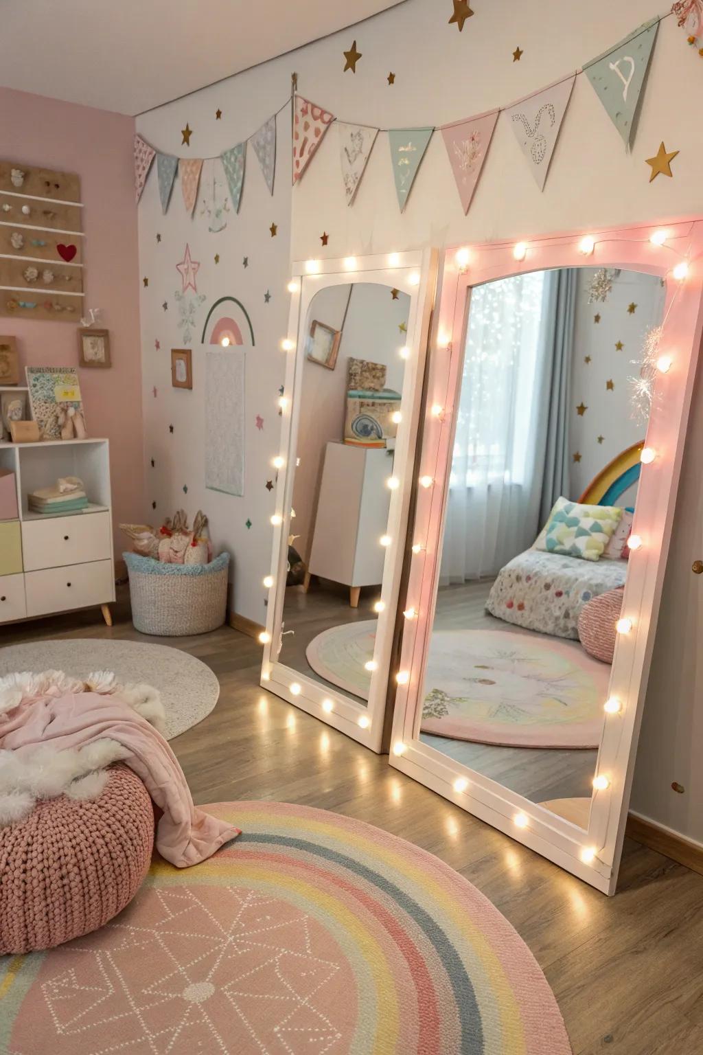 Mirrors amplify light and give the illusion of a bigger room.