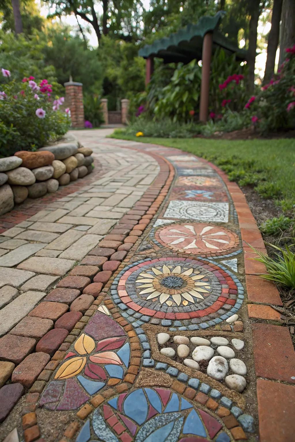 Mosaic designs: Turn your path into art.