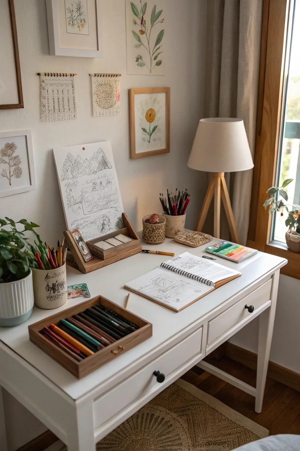 Express yourself creatively in your calming corner.