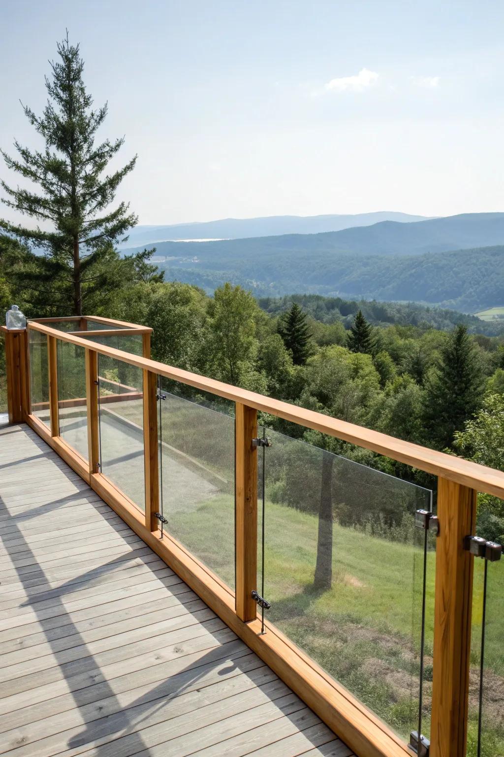 Enjoy expansive views using cedar and crystal.