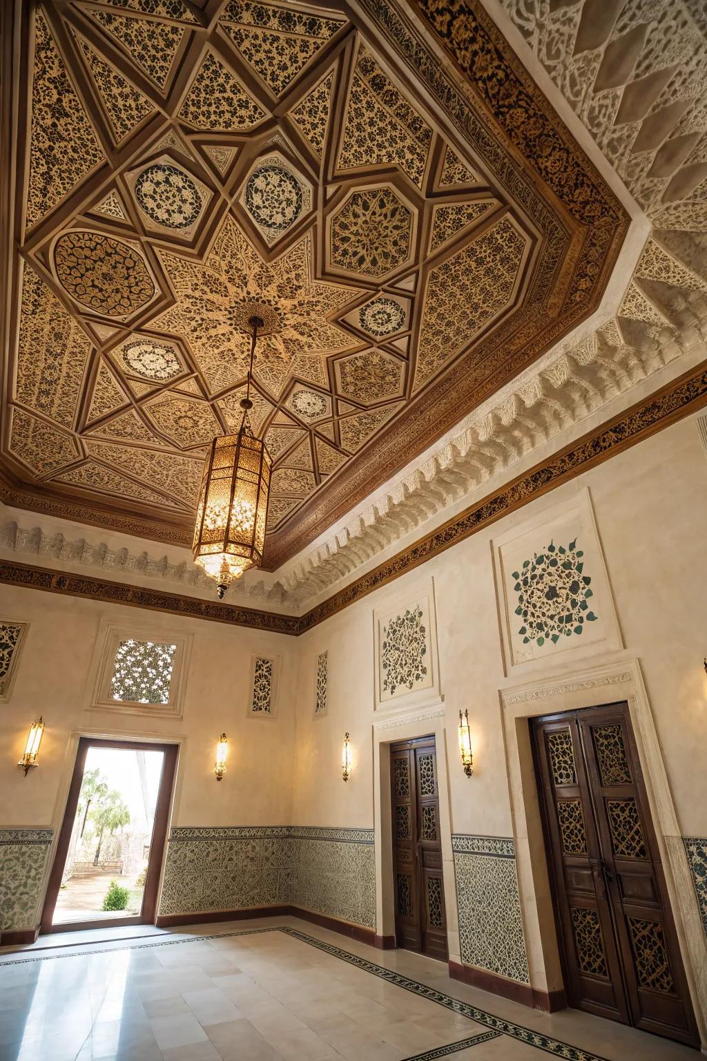 A room with bold geometric designs that add a modern flair.