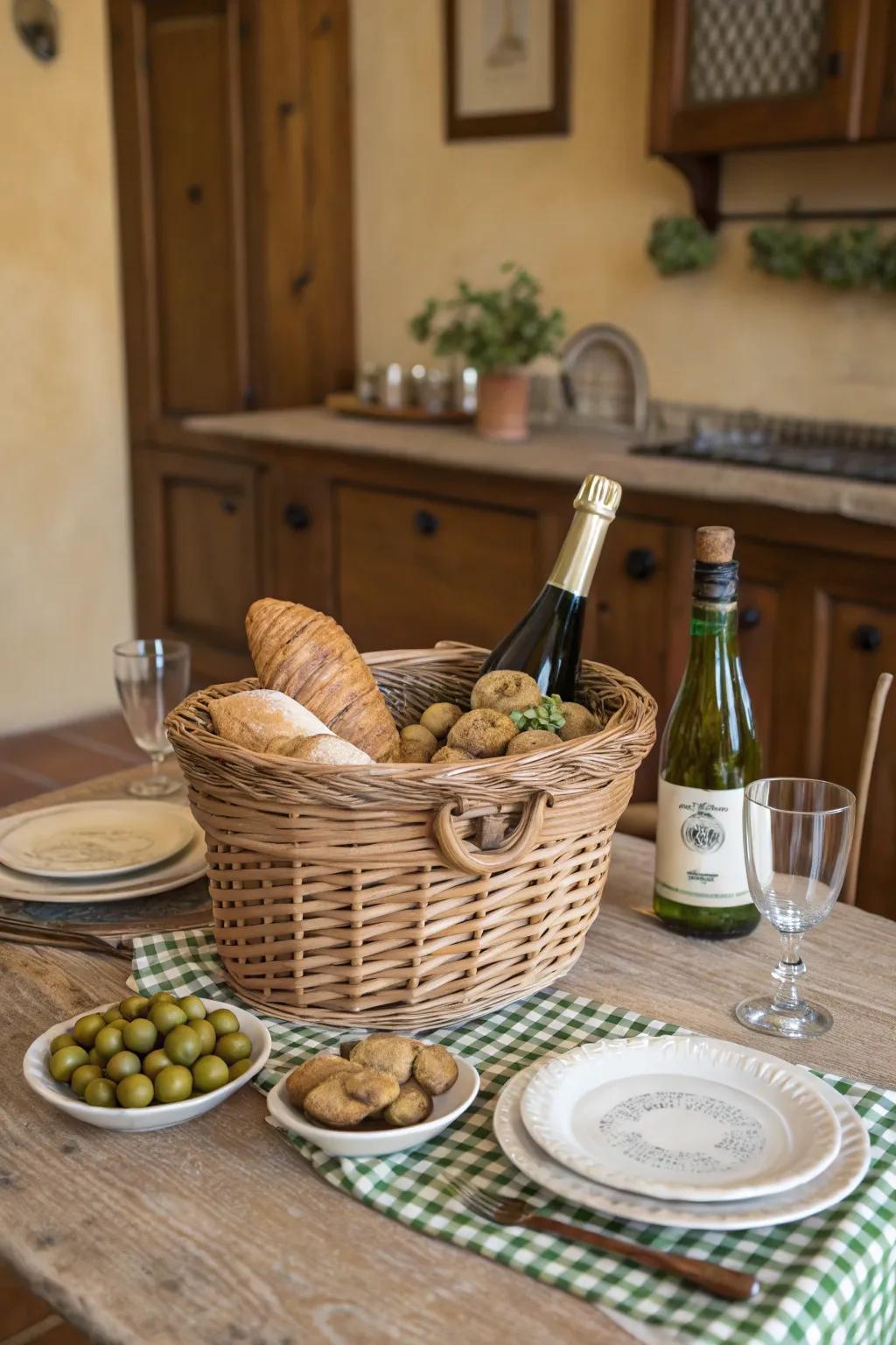 Taste of Italy with Italian sparkling wine and biscotti.