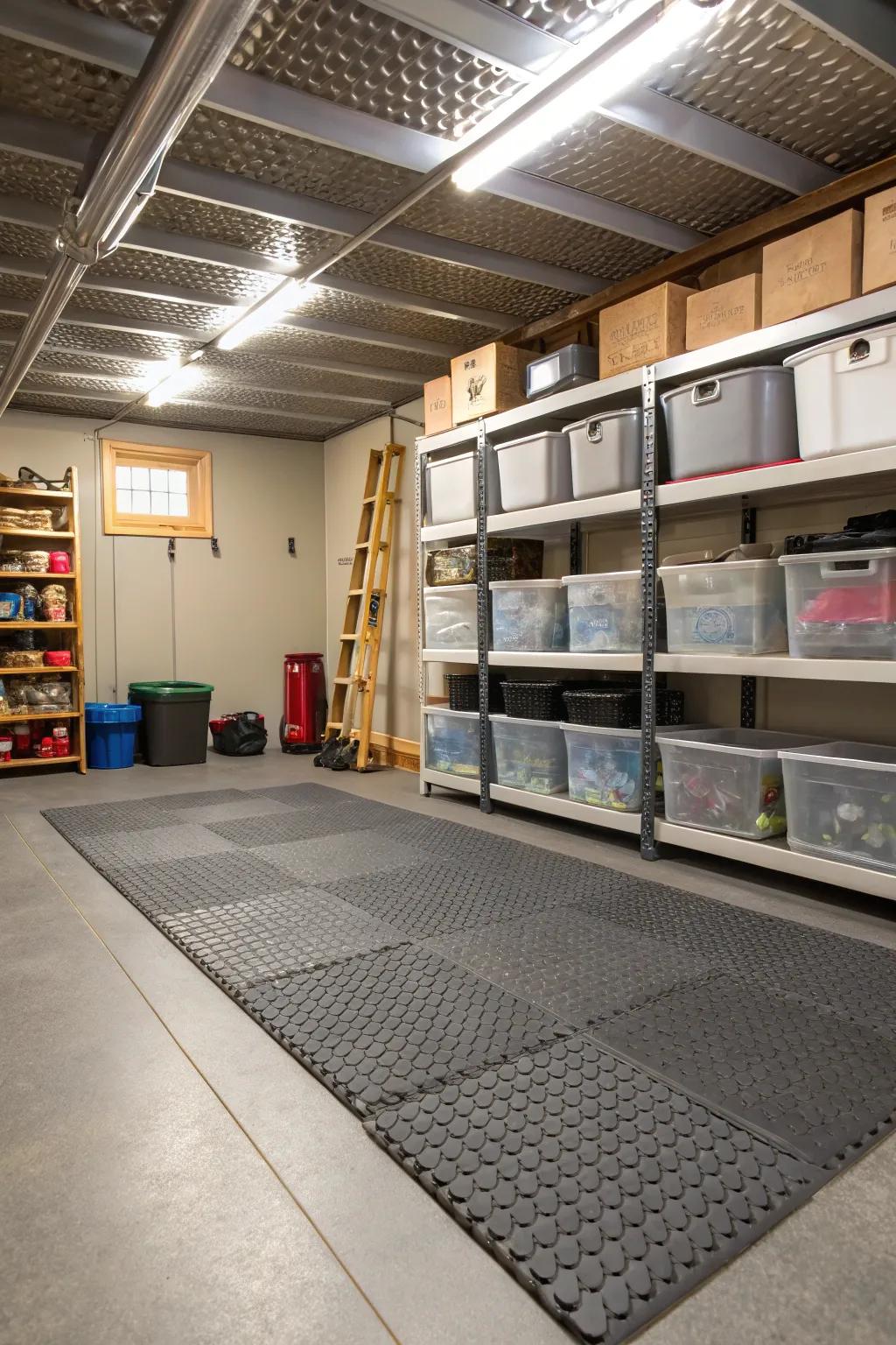 Interlocking mats provide a flexible and easy-to-fit flooring answer for storage areas.