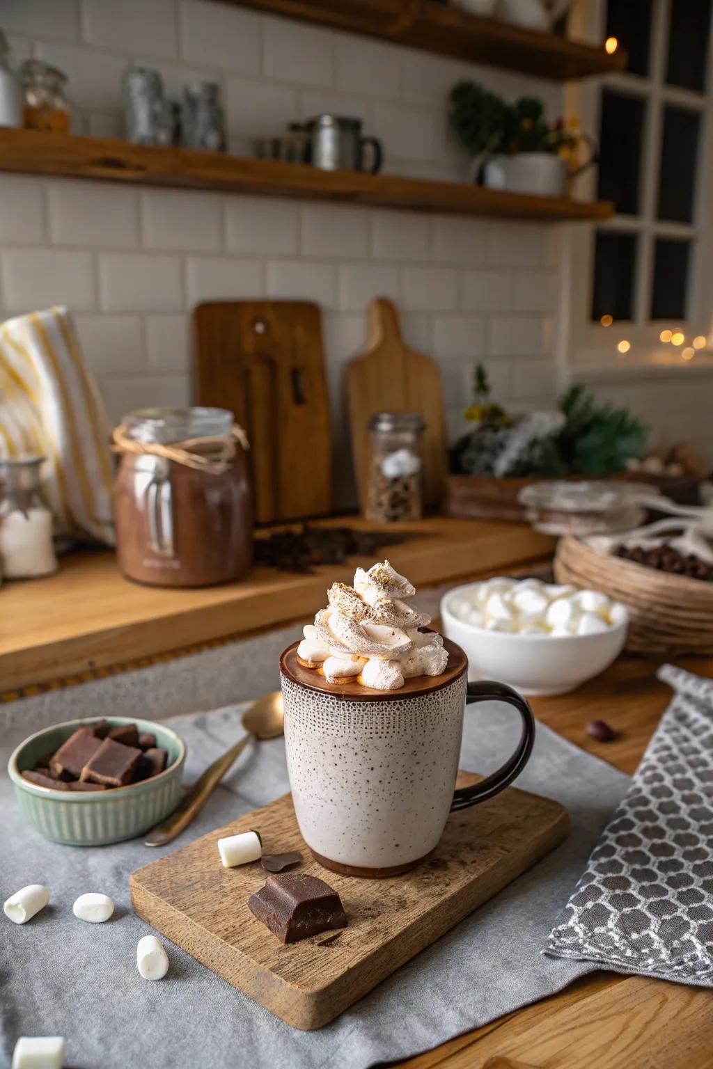 A snug cocoa bar to warm up the festivities.