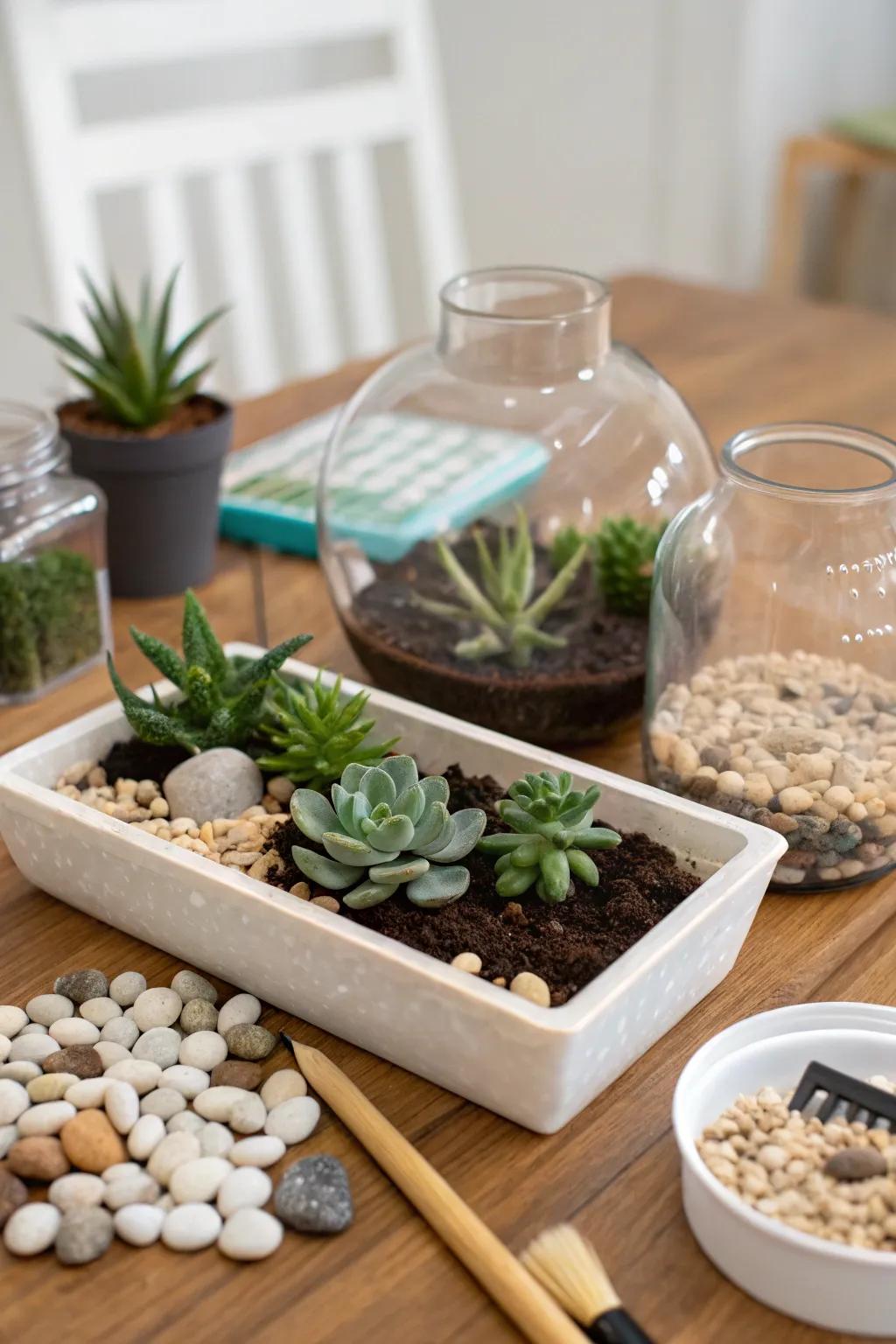 Craft your indoor garden with a greenery display