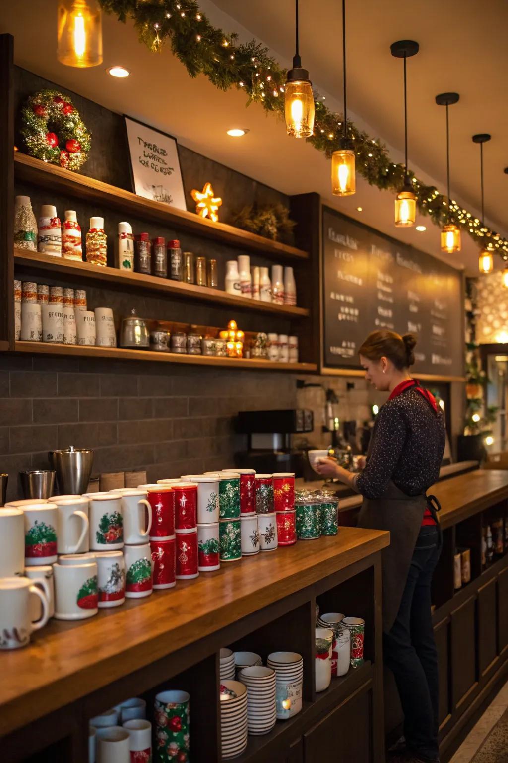 Seasonal decor keeps your coffee bar lively and welcoming.