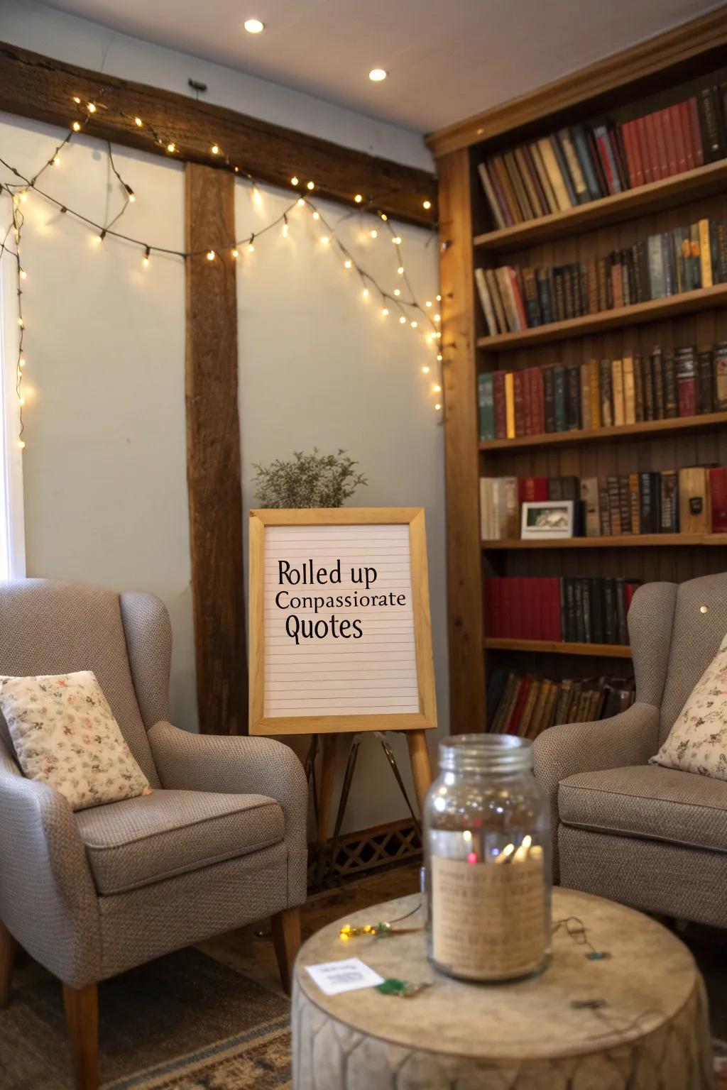 A container of thoughtful sayings for daily inspiration.