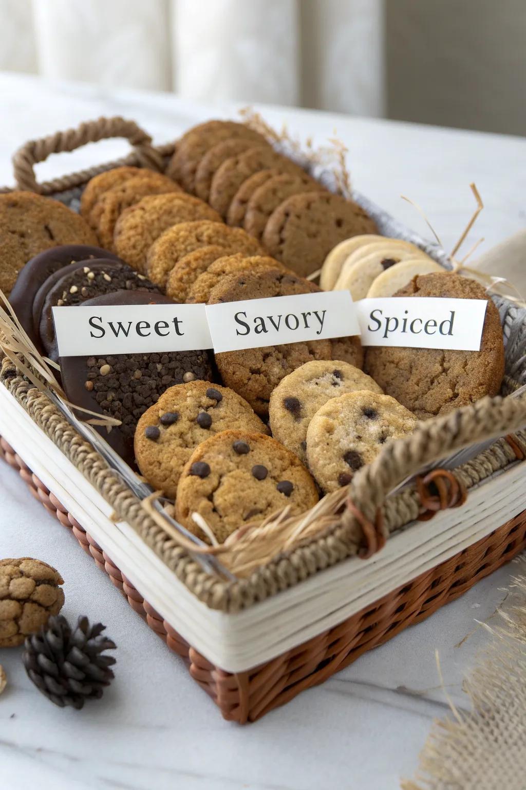 Motif-centric gift containers cater to assorted biscuit inclinations.