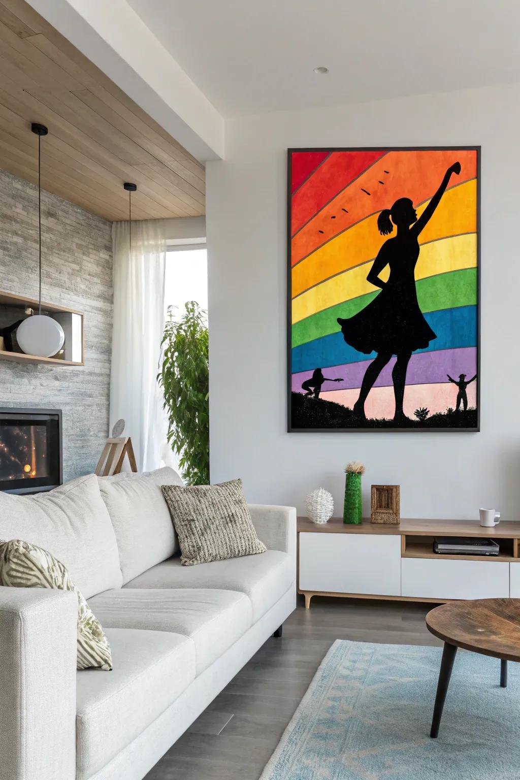 Outline art makes dramatic contrast and visual interest.