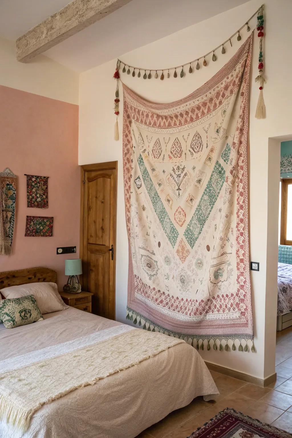 Woven textile accents add a cozy touch.