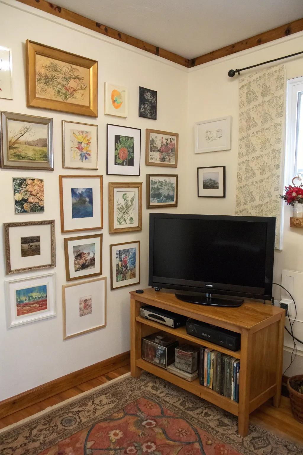 Artistic frames transform the TV into a captivating visual feature.