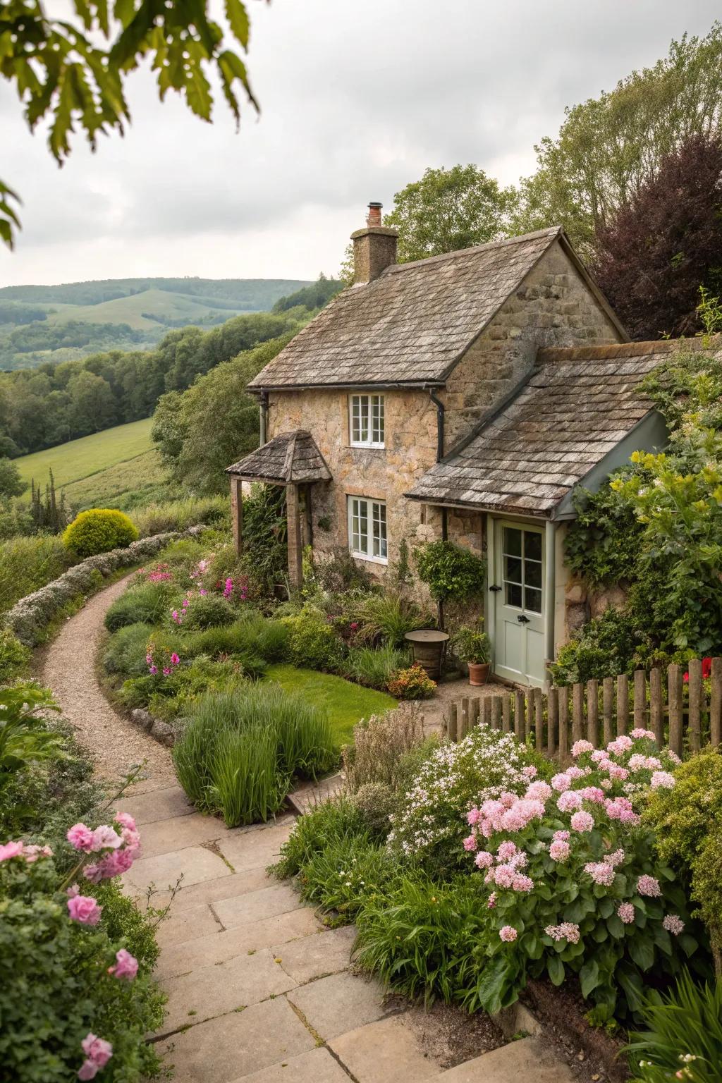 Stone siding provides stability and elegance.