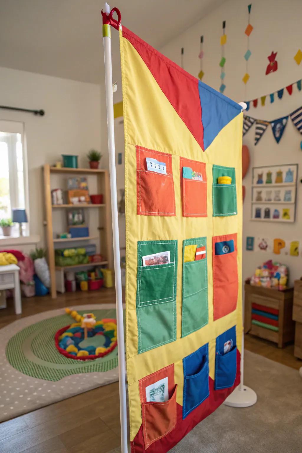 Interactive flags offer both decor and playful engagement.