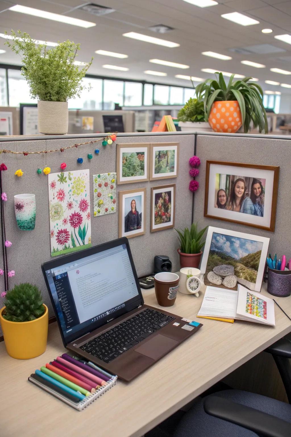Personalize your workspace with reflective decor.