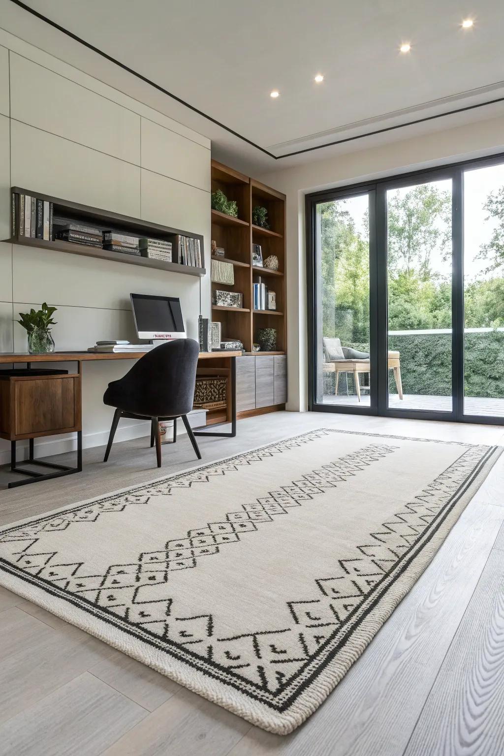 Minimalist monochrome rugs offer timeless elegance and simplicity.