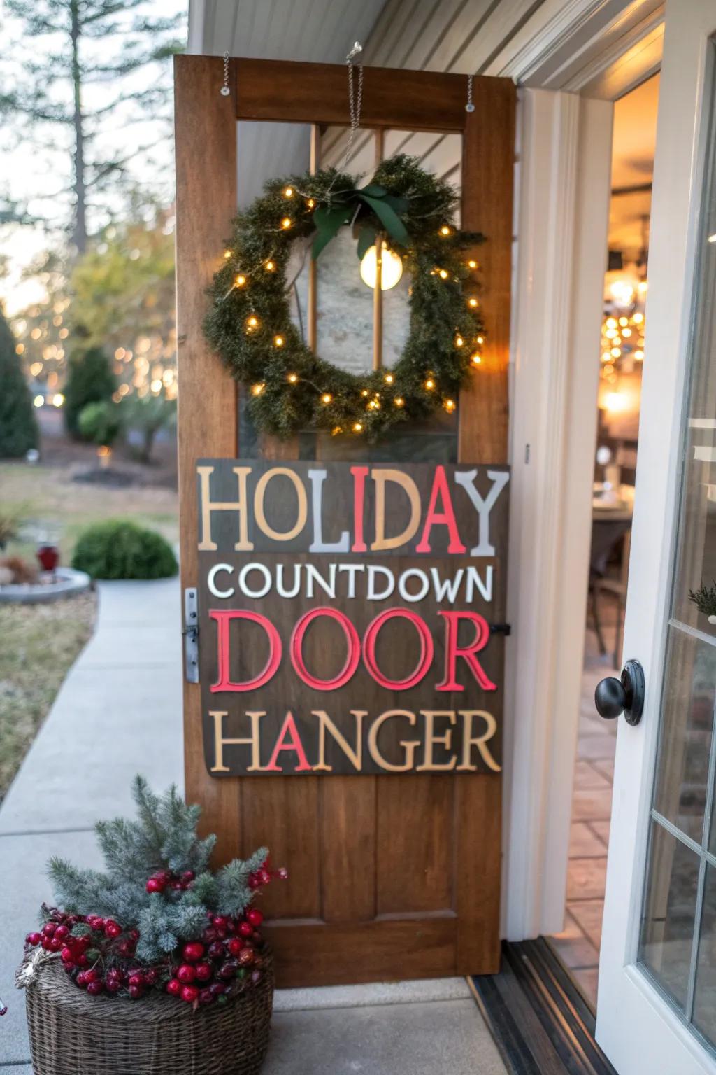 A festive countdown door feature to mark special days.