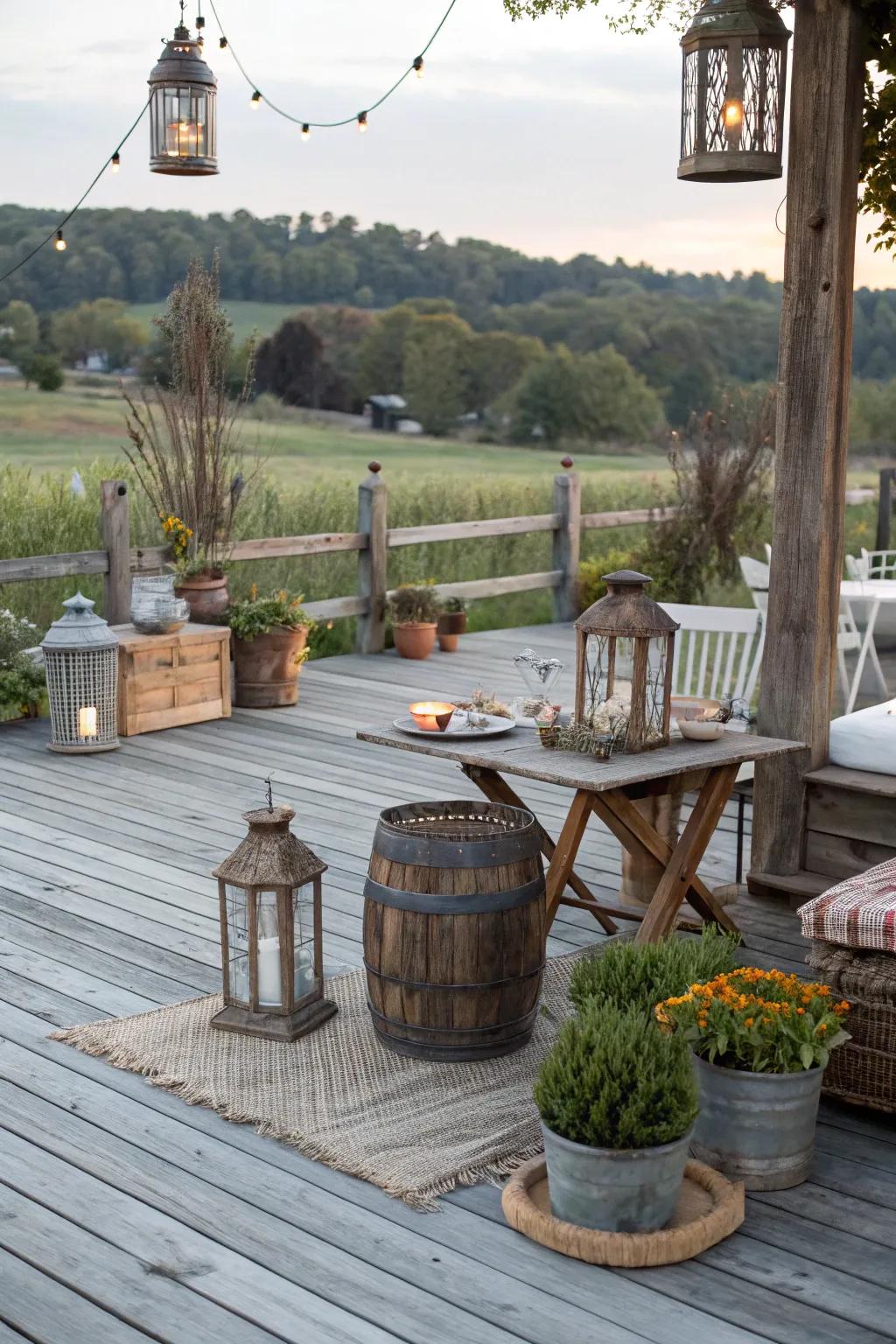 Stone Gray decks provide rustic charm and character.