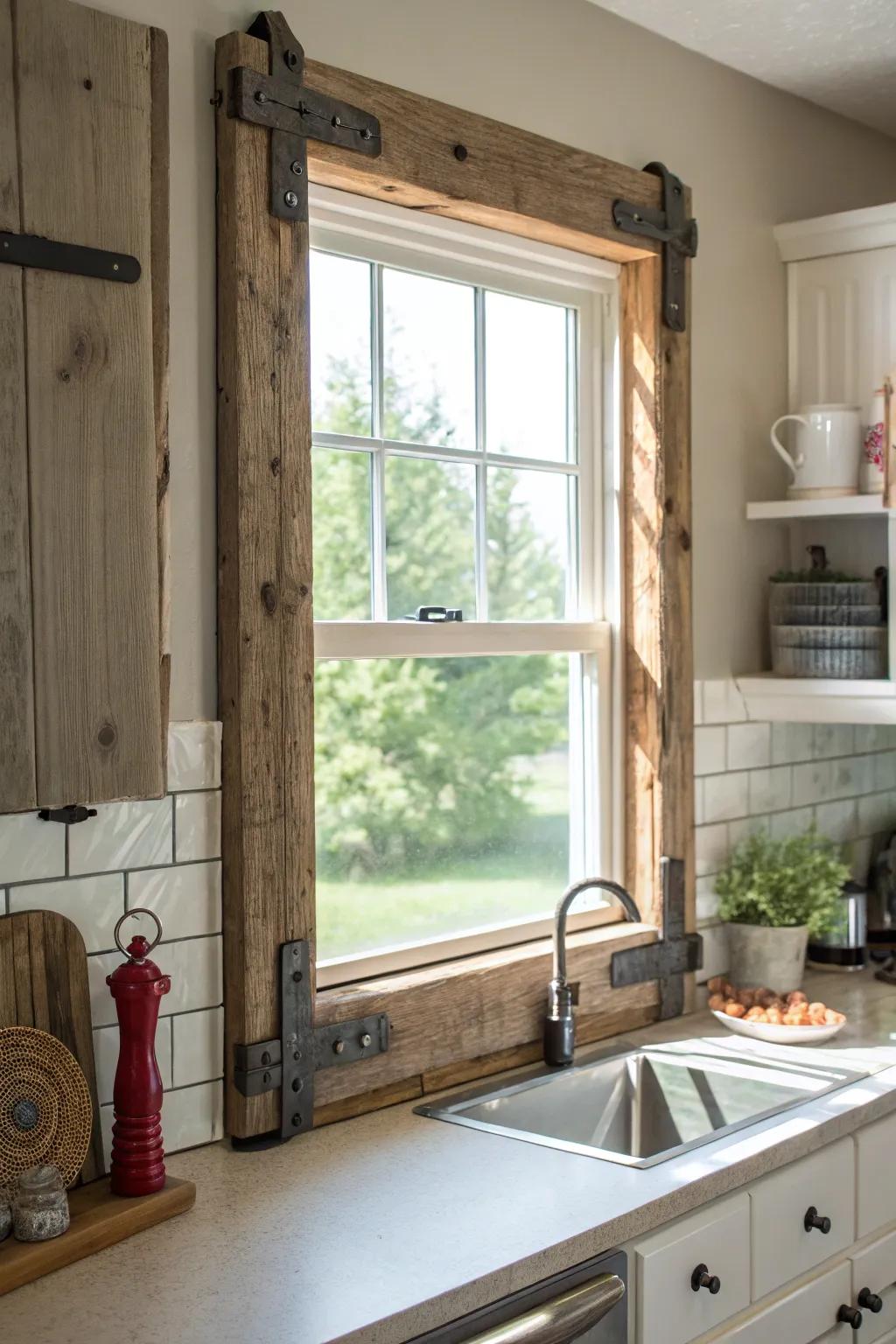 A mix of wood and metal creates a rustic-industrial feel.