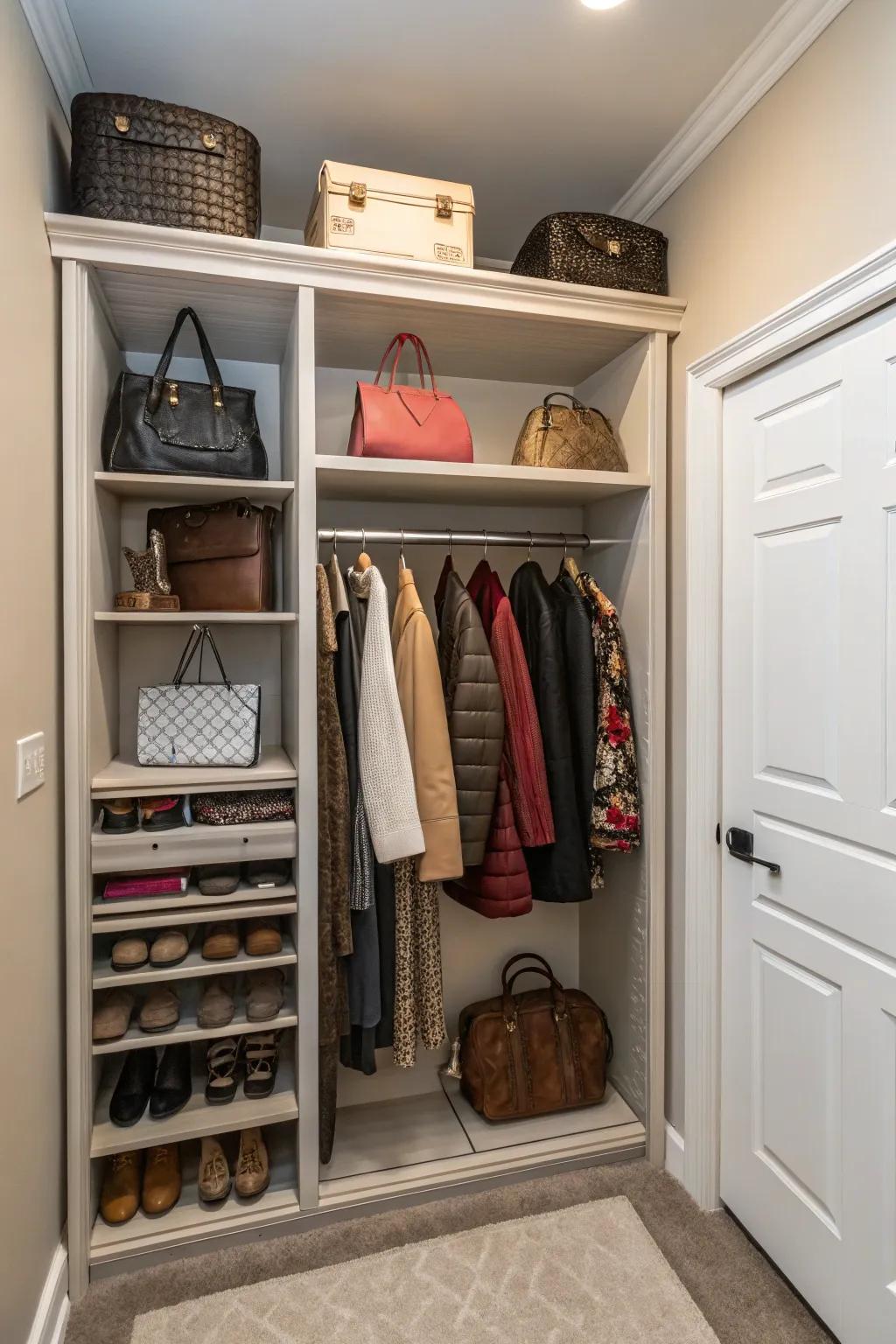 Inject modern style through the use of open-front compartments for simple access.