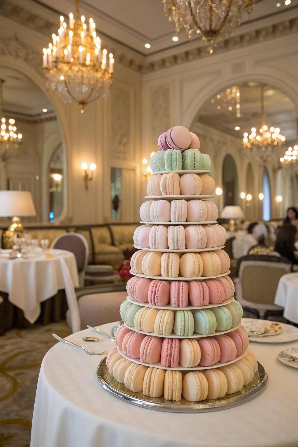 A radiant macaron spire that contributes elegance.