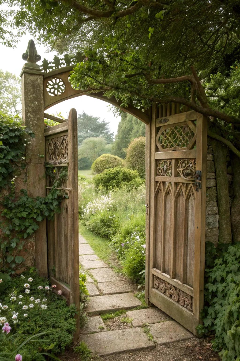 A hidden garden path invites exploration beyond the portal.