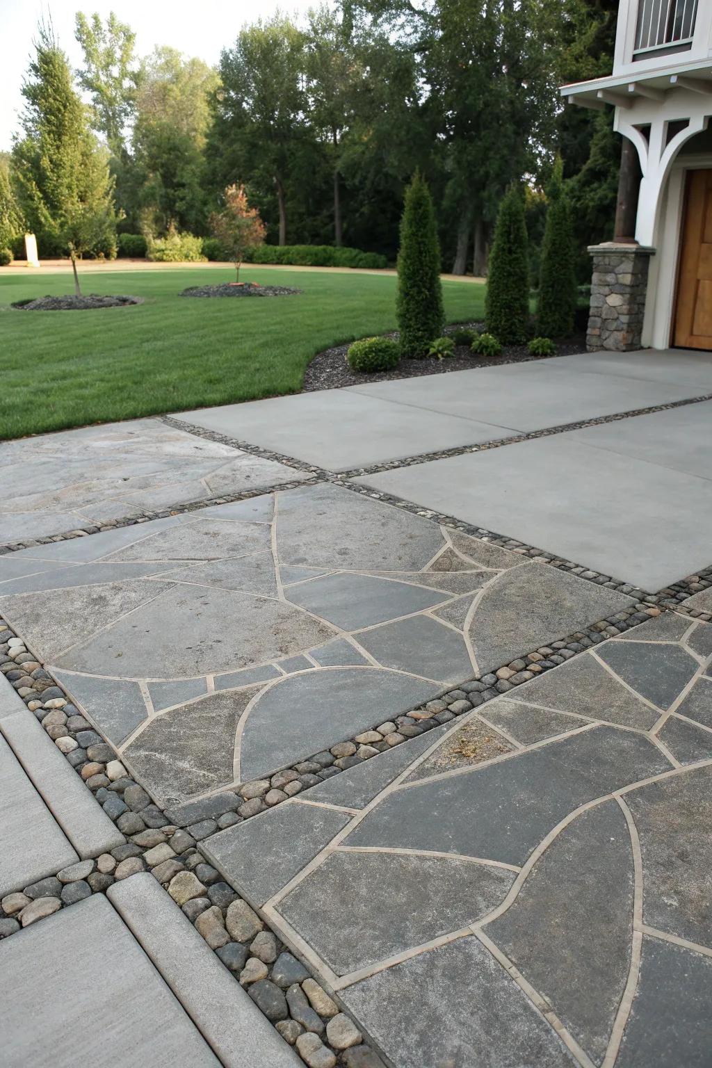 Stone inlays can add natural beauty and character to your driveway.