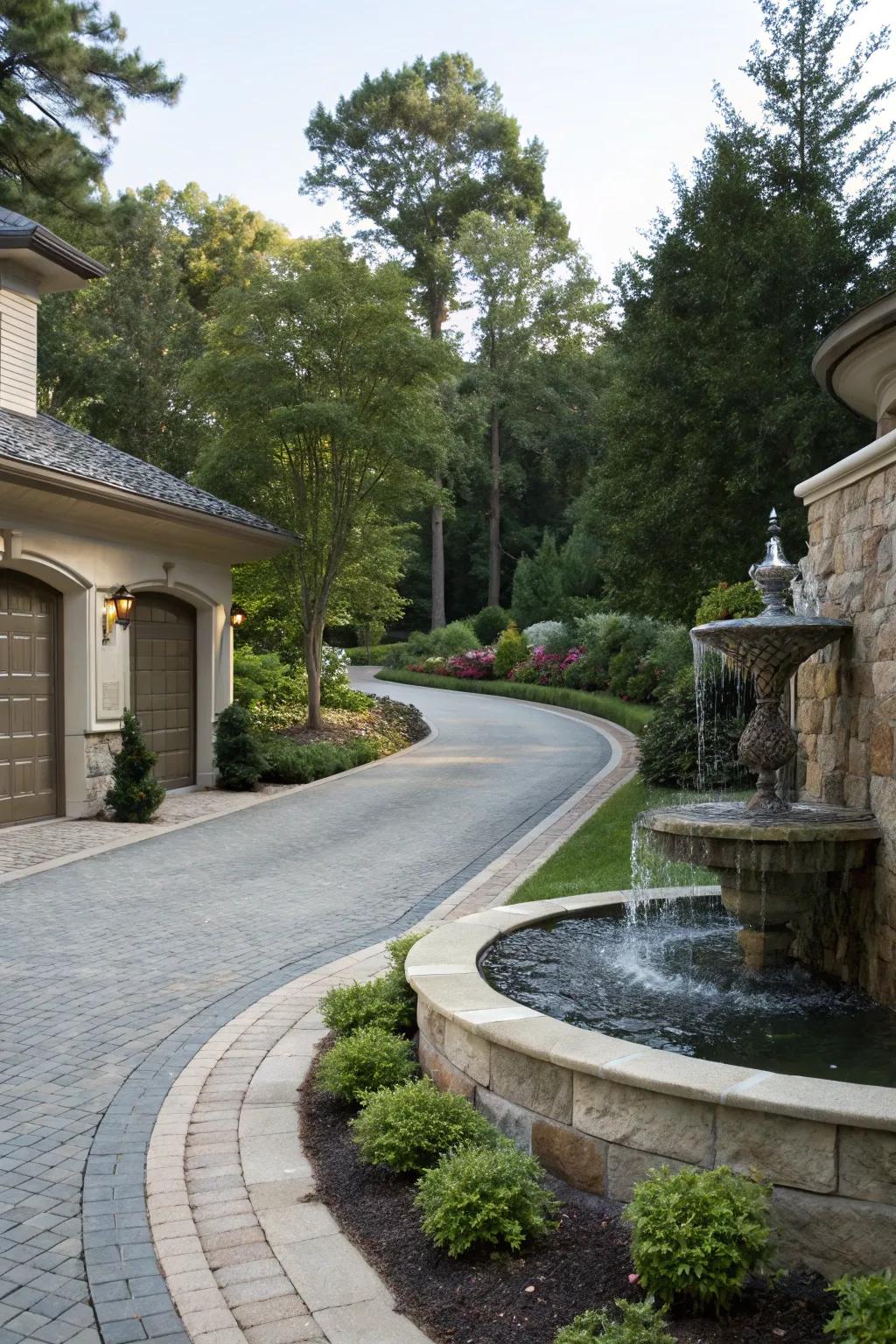 A water feature adds a touch of peace and refinement.