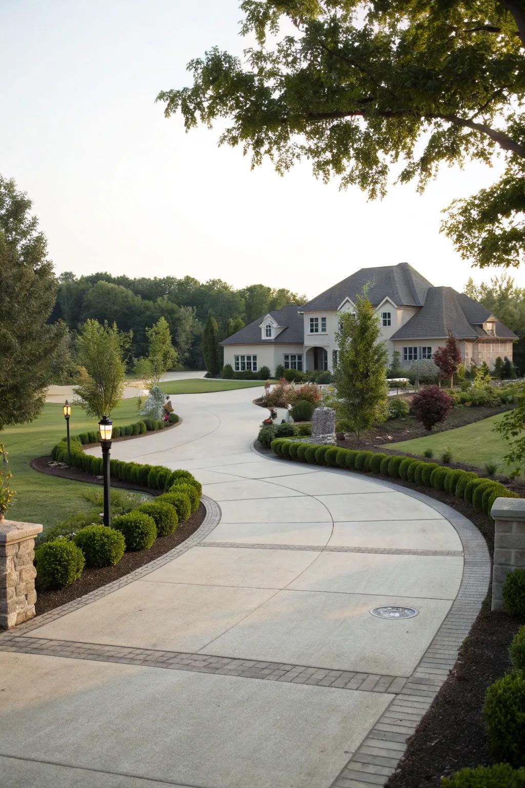 A loop driveway offering convenience and enhanced safety.