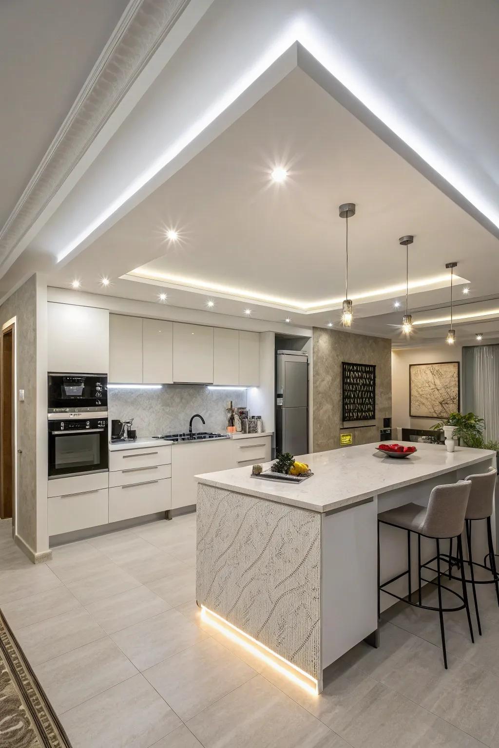 Combined lighting turns roofs into functional art.