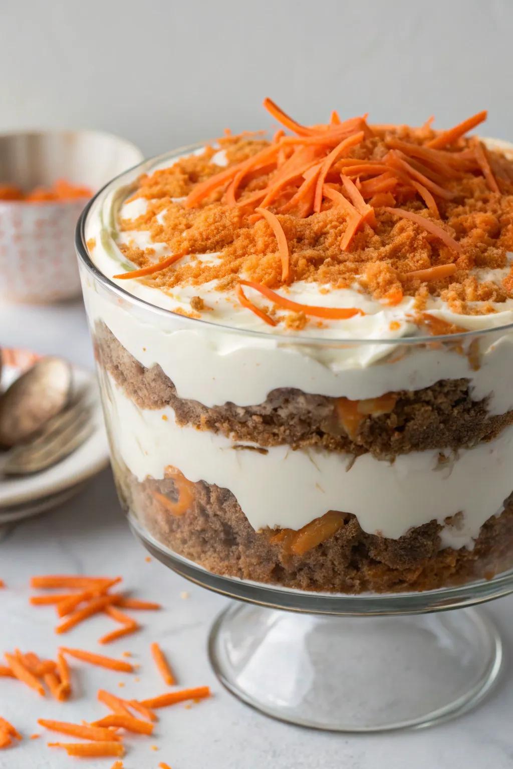 Layered carrot dessert, a visually stunning dessert for brunch.