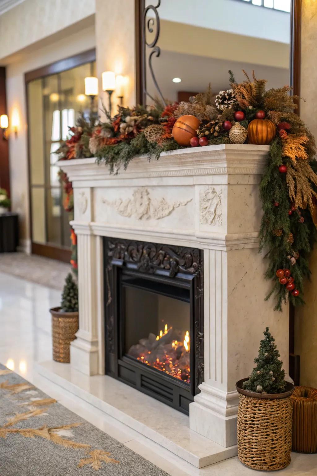 A mantel adapting as the seasons change.