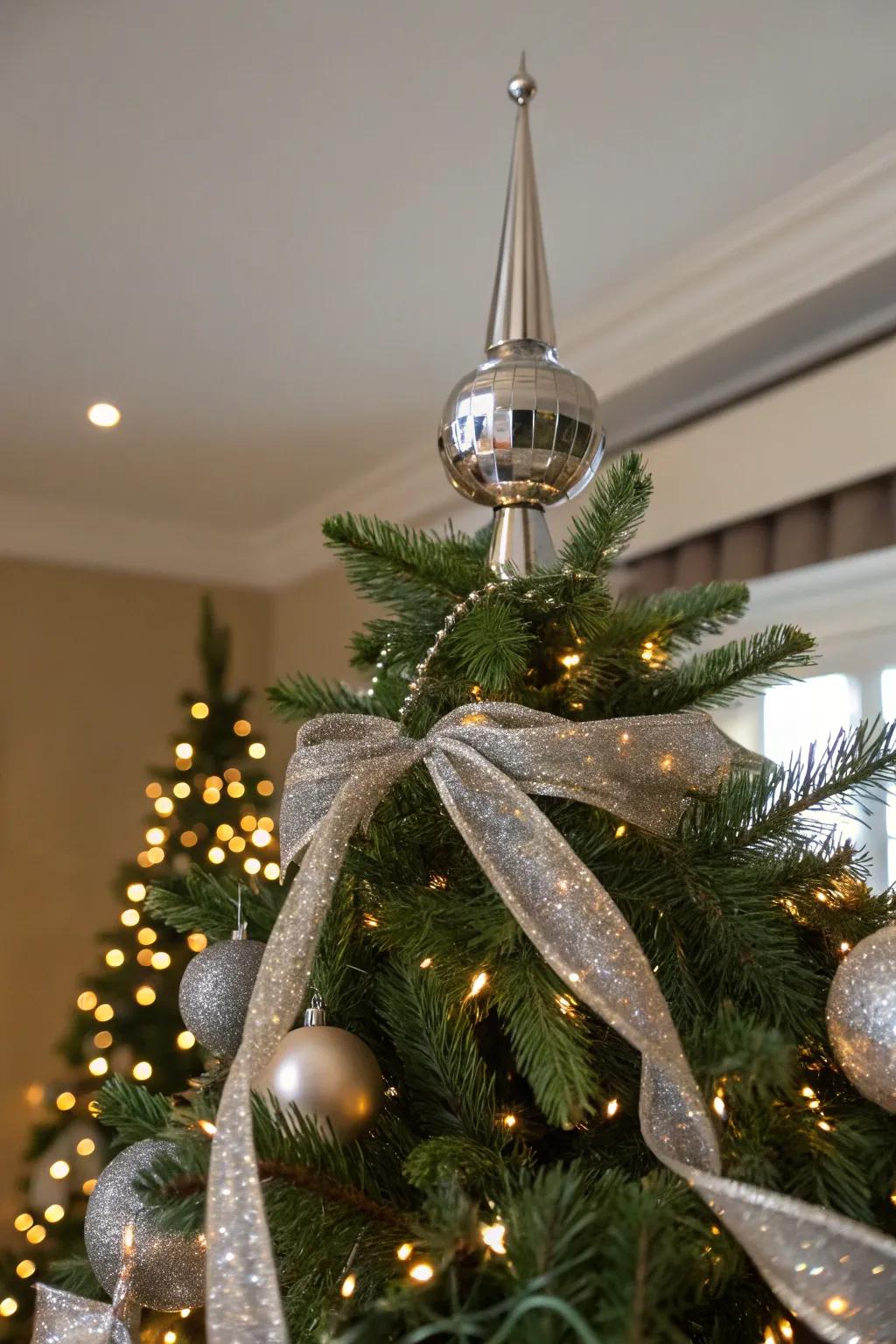 Gleaming spires infuse modern glamour to the tree.