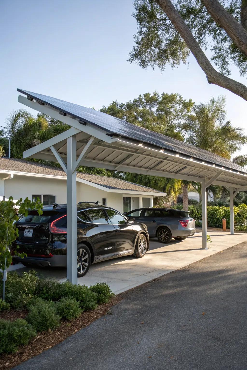 Make a sustainable choice with solar panels on your carport.
