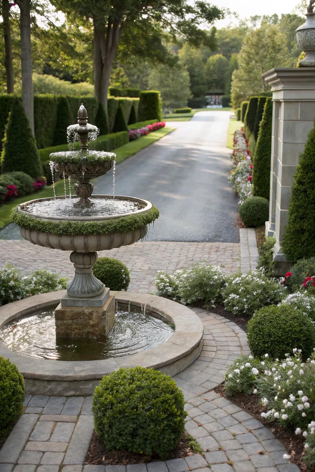 An aquatic feature bestows sophistication and serenity upon your vista.