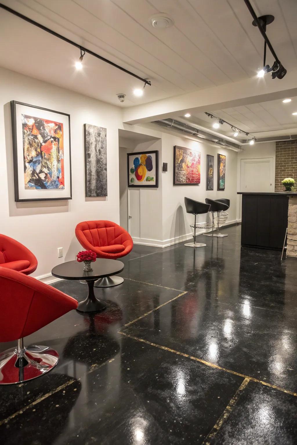 Strong dark shade floors for striking style.