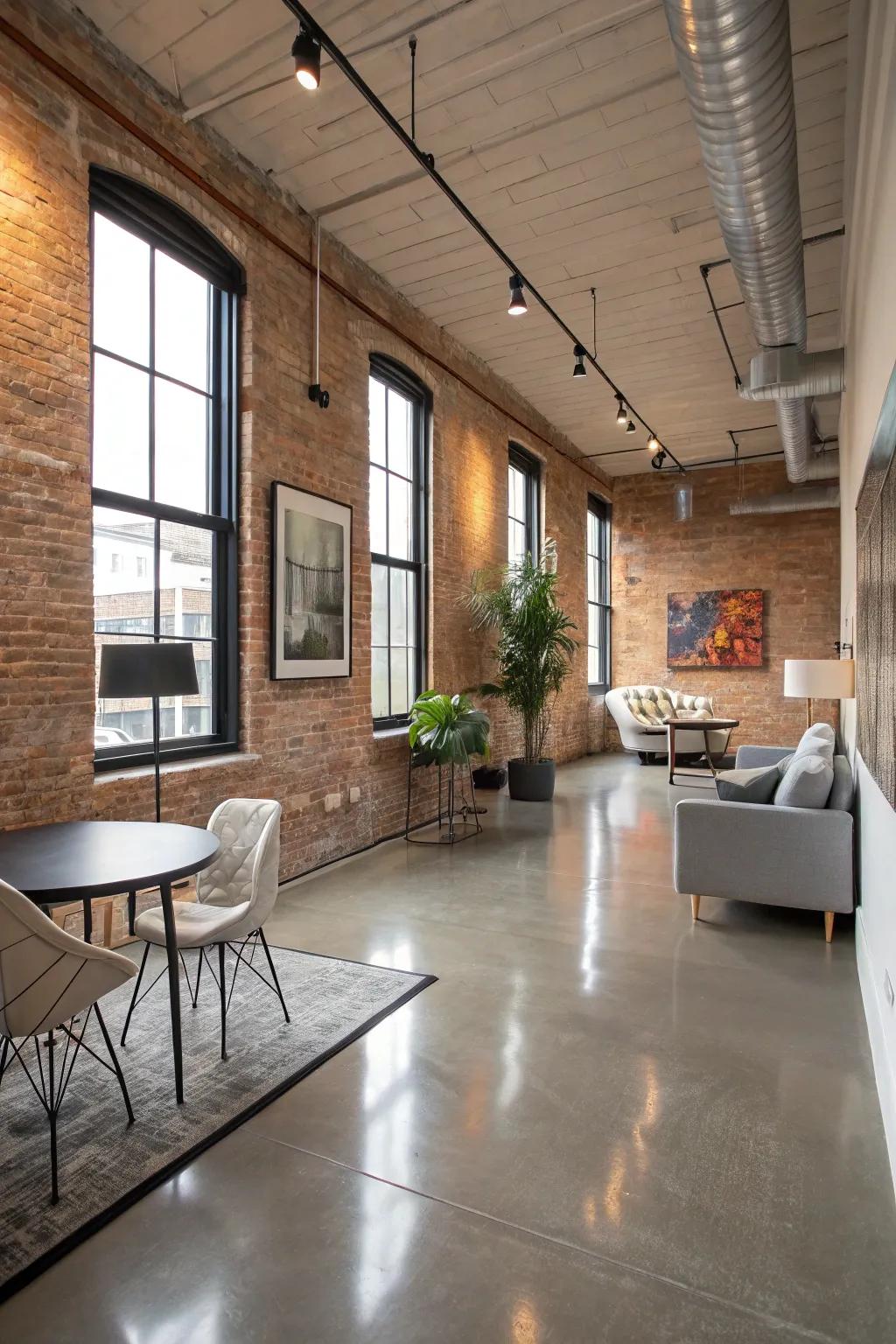 Embrace modernity with factory-style epoxy floors.
