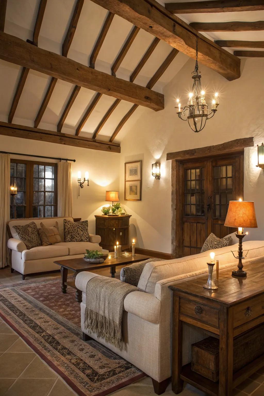 Timeless appeal with lamp-style components for a warm radiance.