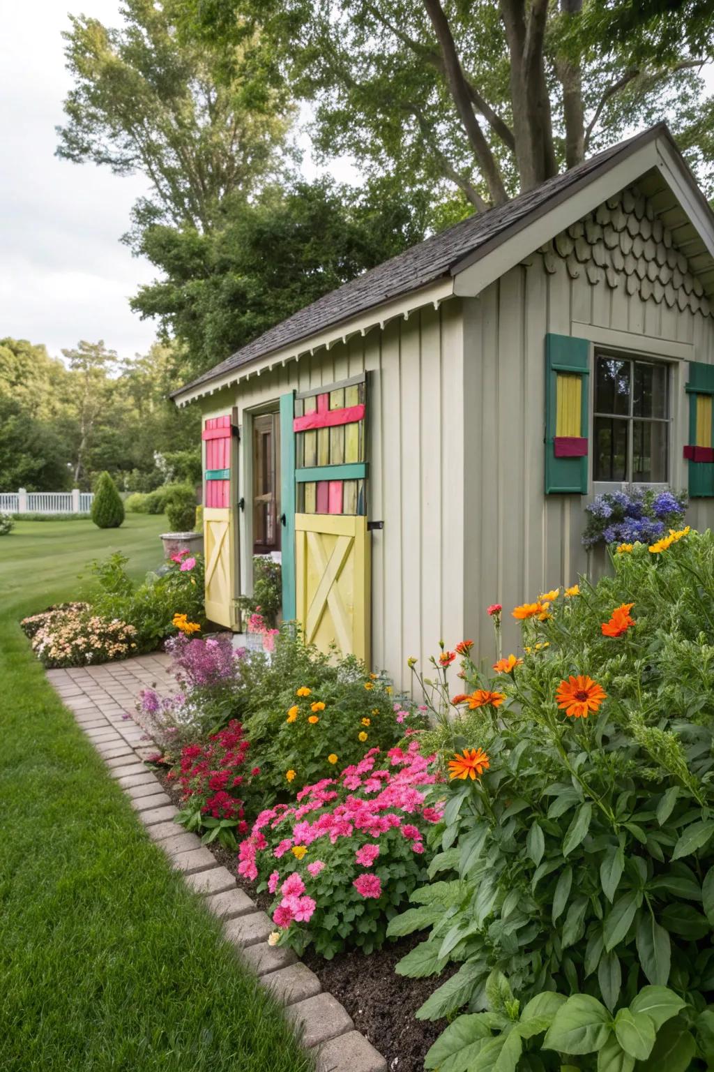 Ornamental shutters deliver charm and distinctiveness.