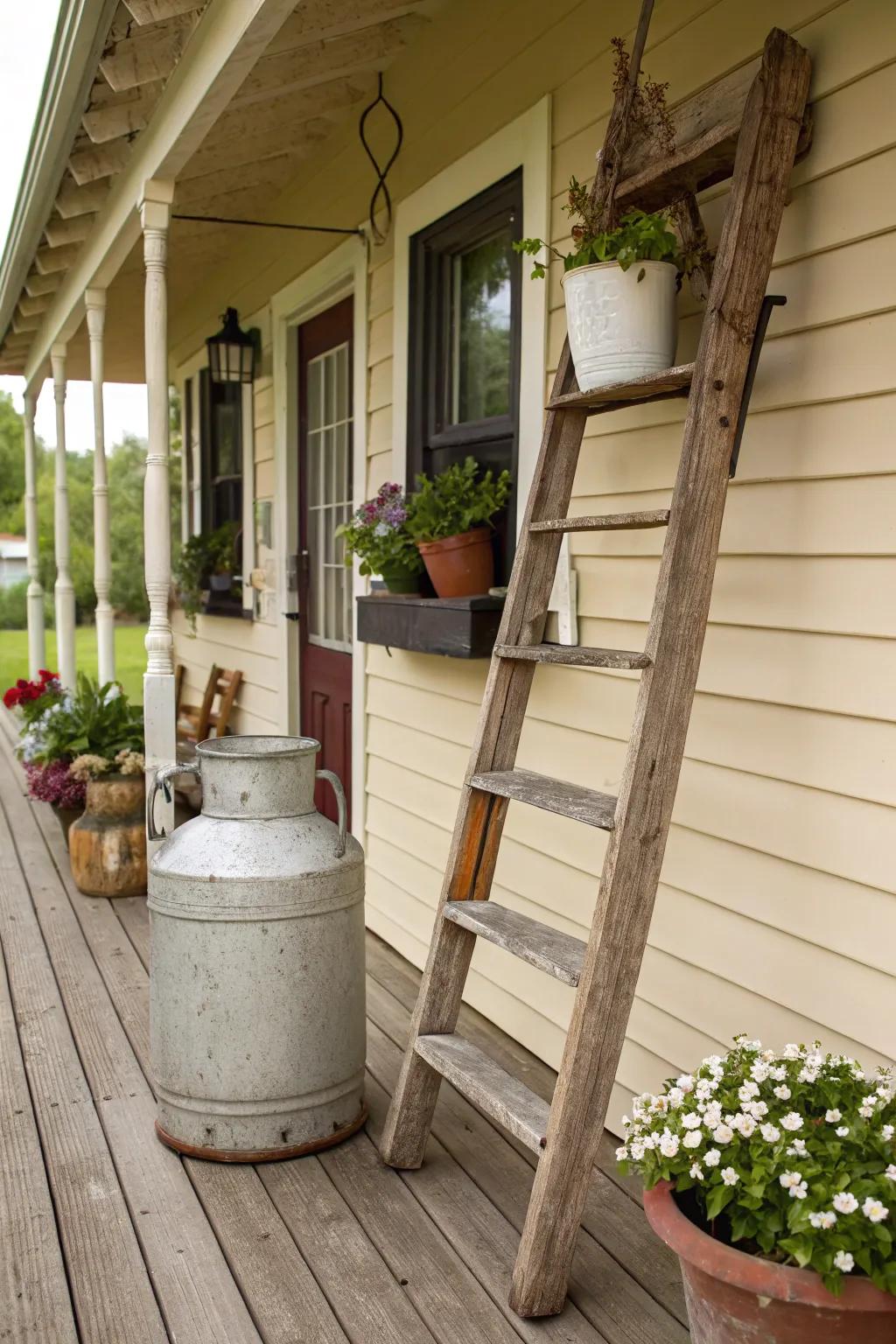 Old-fashioned discoveries like liquid containers infuse distinctive character into your porch.