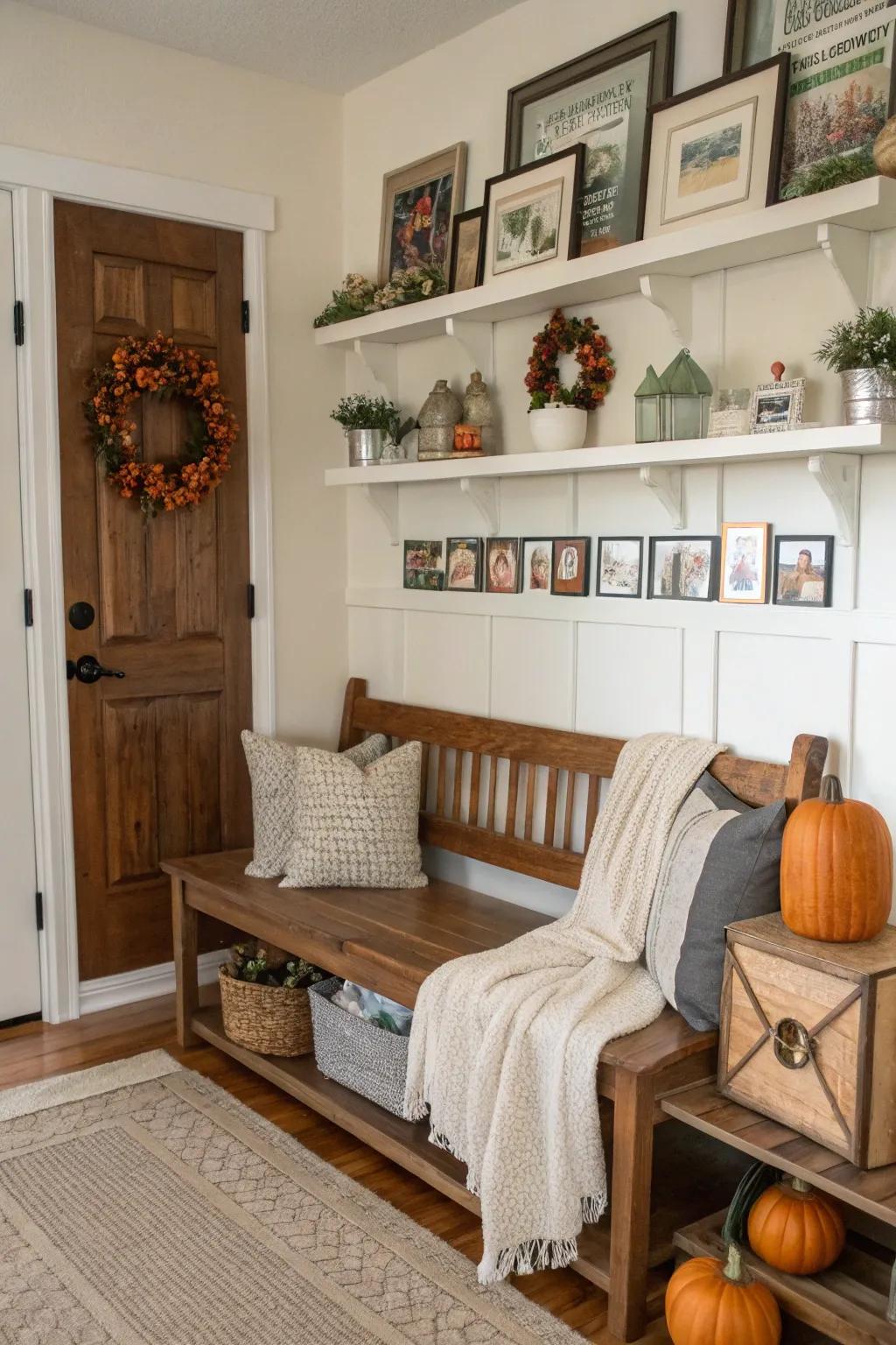 Personal decor accents make the entryway welcoming and unique.