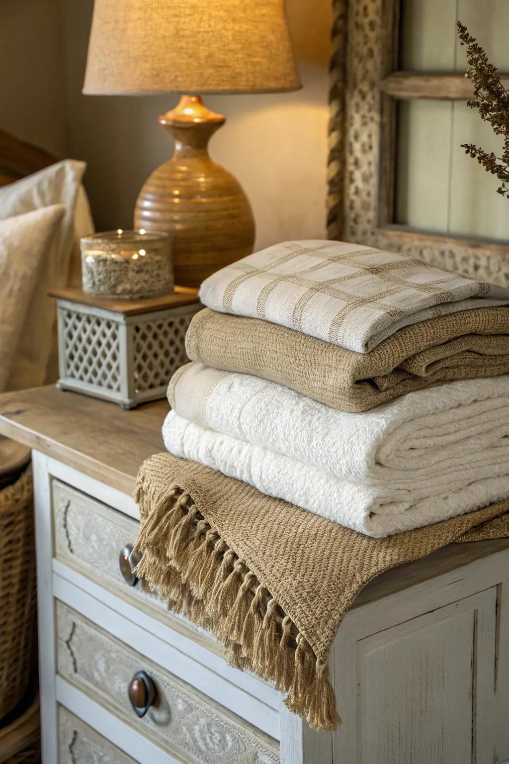 Stratified textures create depth and interest.