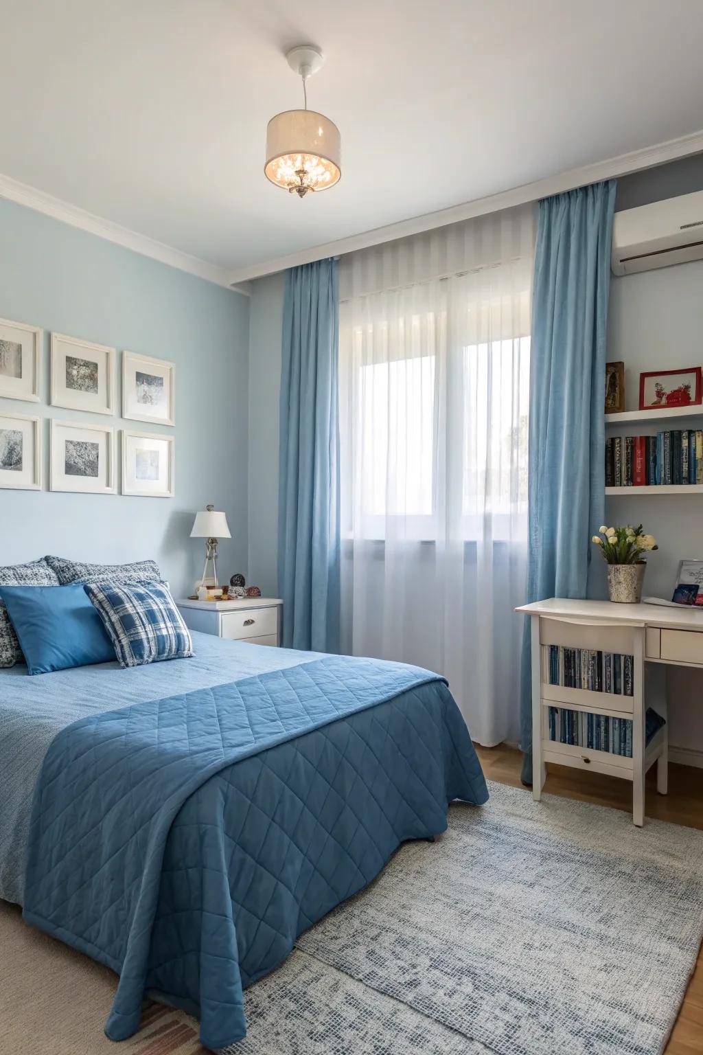 Refreshing blues adding a modern twist to the feminine palette.
