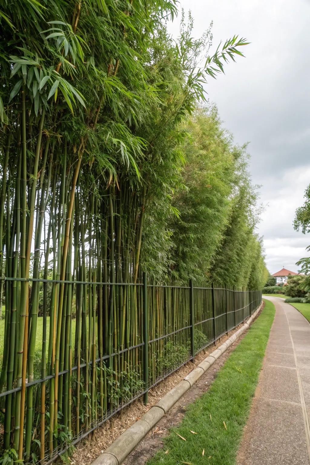 Bamboo provides an organic shield that has a calm feel.