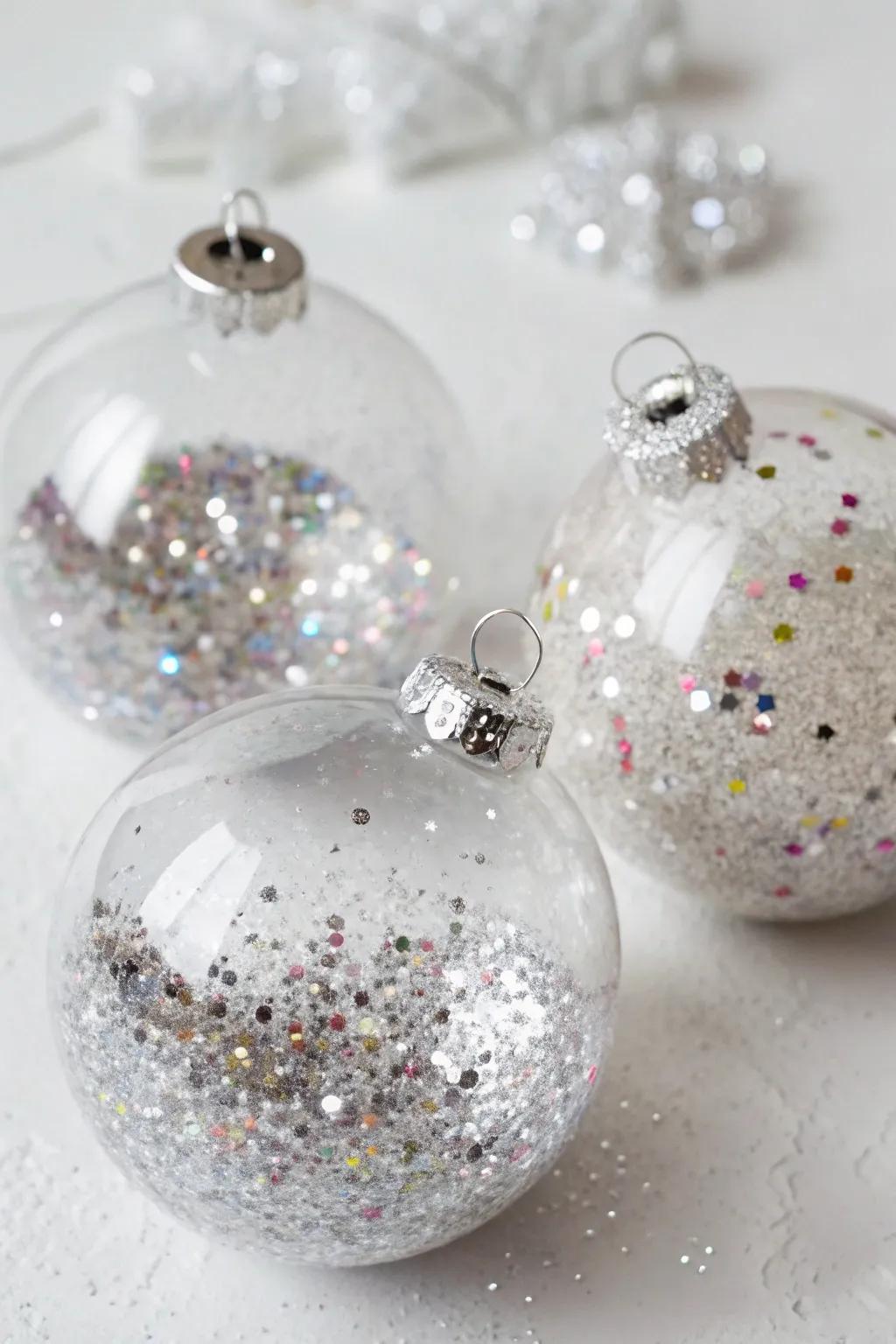 Radiant ornaments brimming with sparkle and sequins.