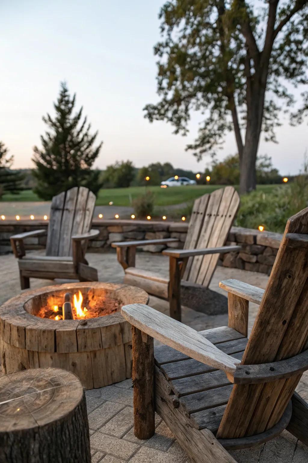 Reclaimed wood chairs present sustainable and unique seating options.