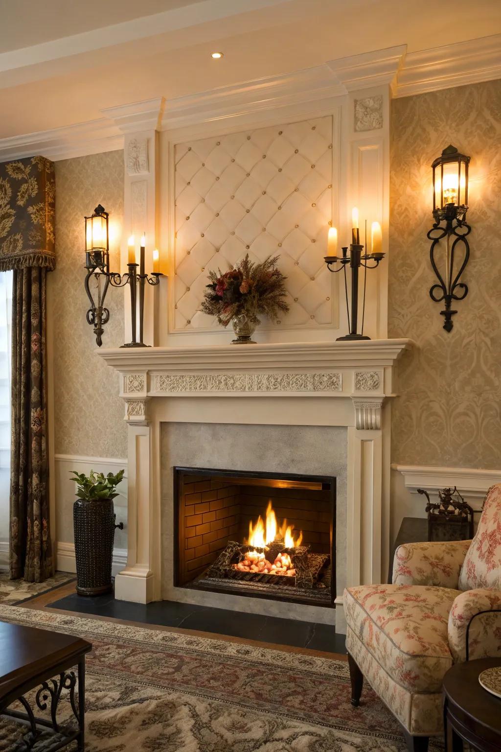 Wall sconces add harmony and sophistication.
